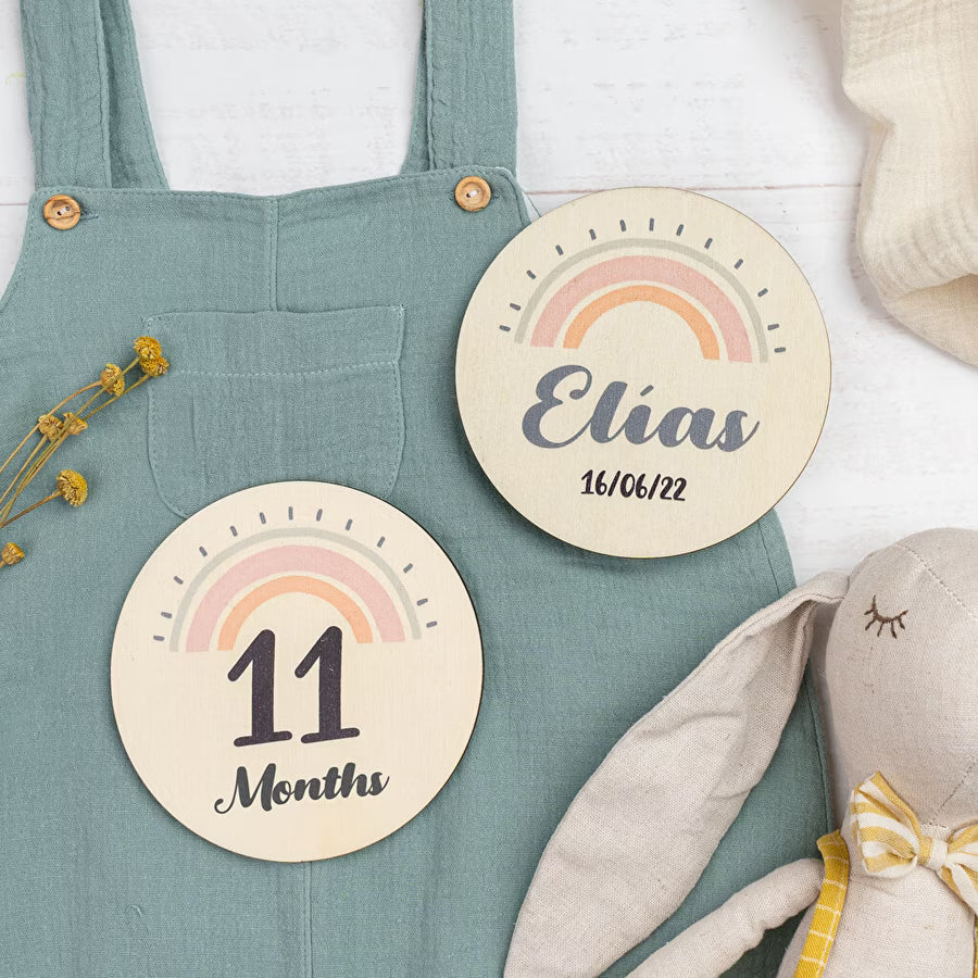 Rodelas de madeira - meses