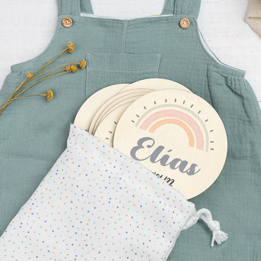 Rodelas de madeira - meses