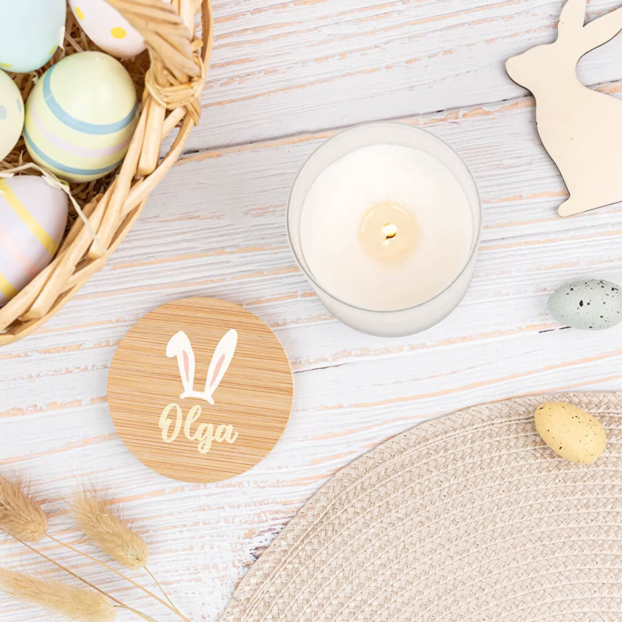 Vela aromática personalizada com tampa de madeira